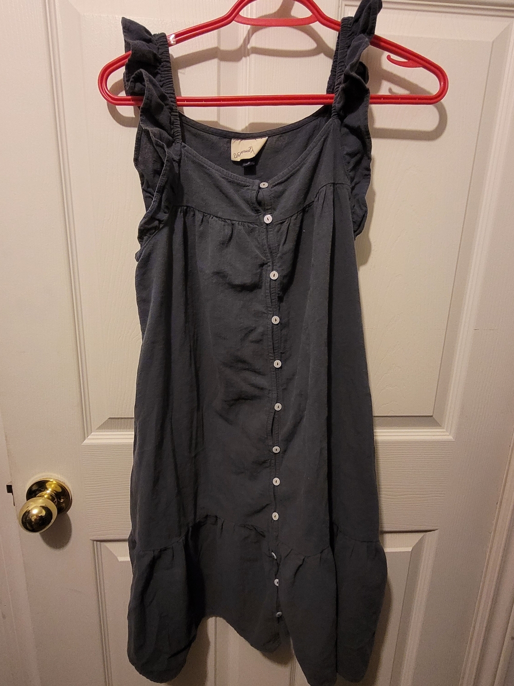 Universal Thread Dark Charcoal Button-Front Sundress
